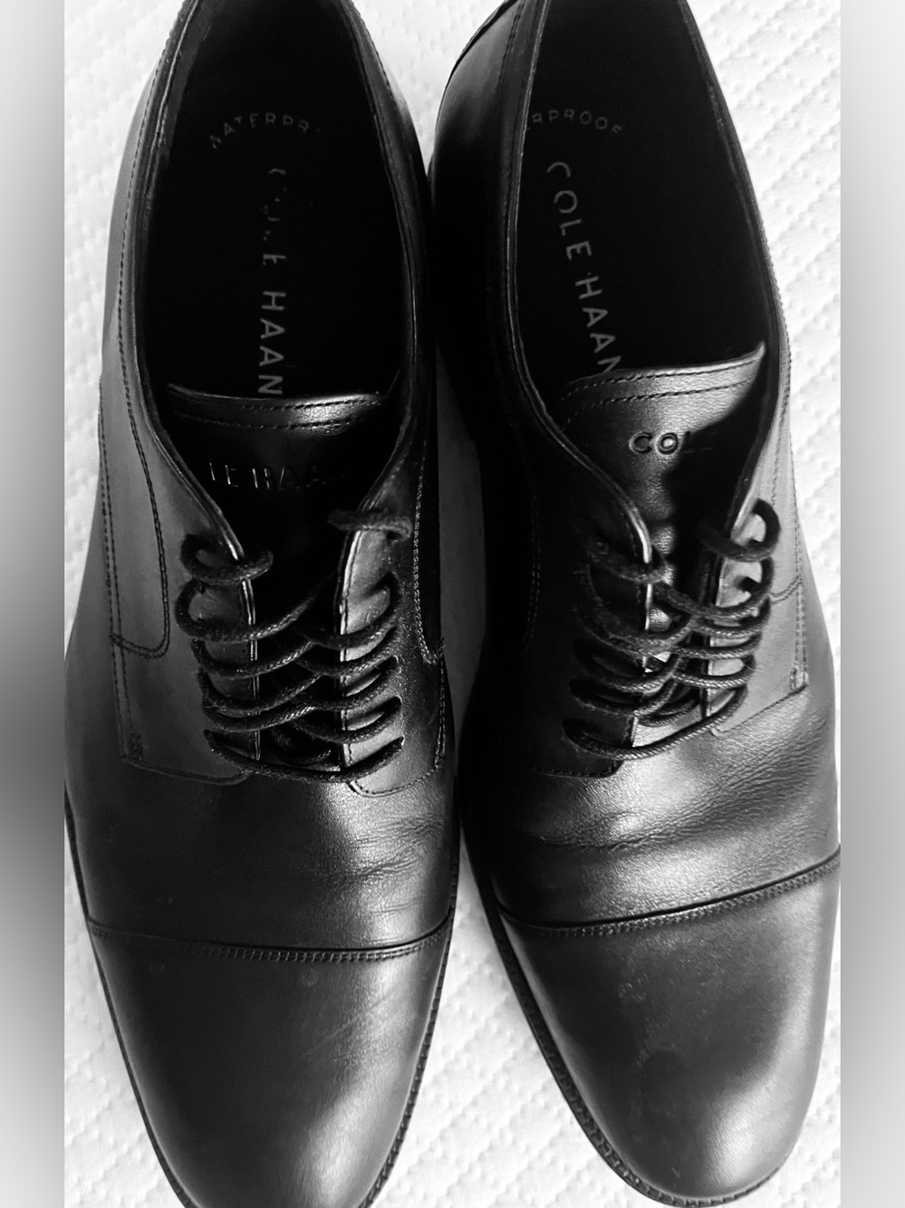 Cole Haan Men’s Black Leather Cap-Toe Derby Shoes / Dress Shoes. Brand New Sz 11